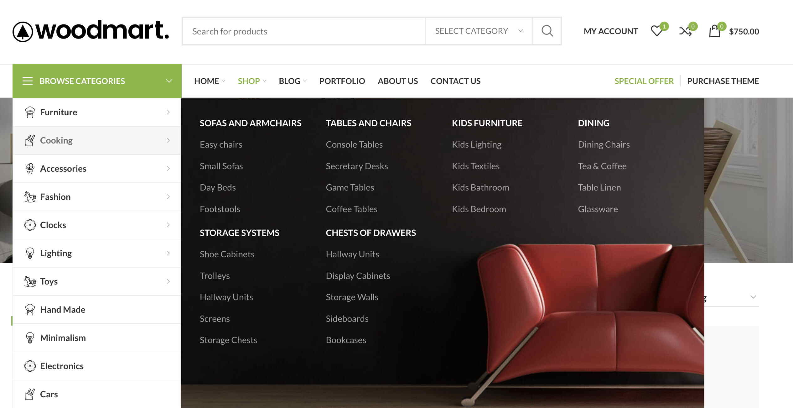 browse categories cooking