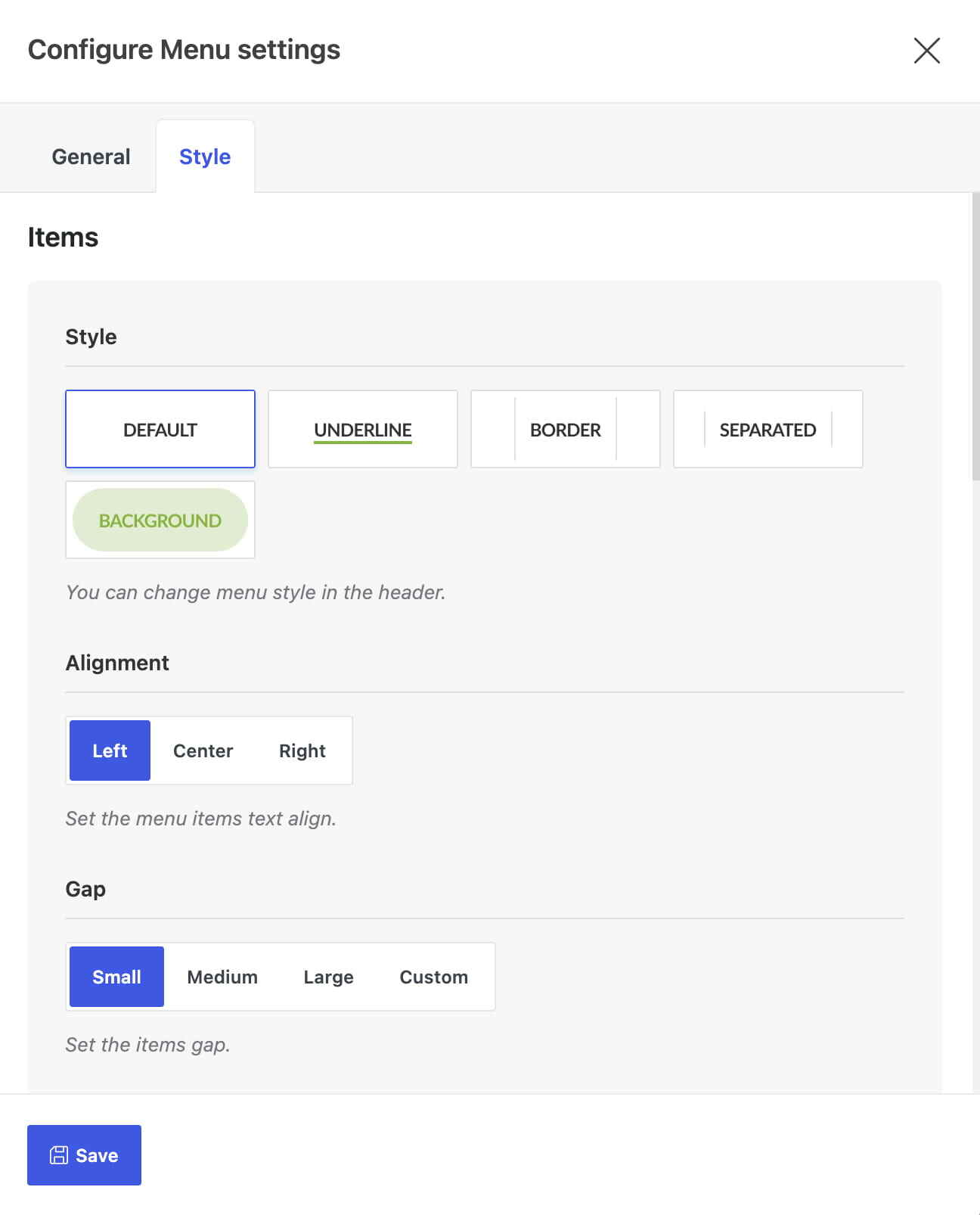 header secondary menu