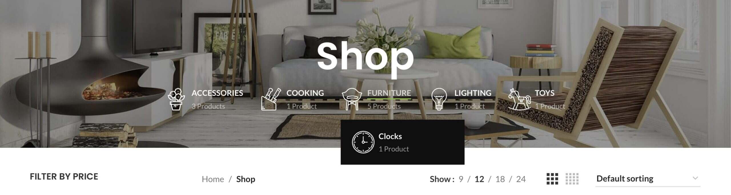 shop page title product category